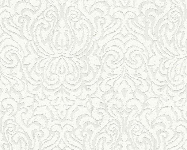 Wallpaper non-woven baroque white Architects Paper Tessuto 96193-2