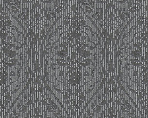 Wallpaper non-woven baroque black grey Architects Paper Tessuto 96195-7