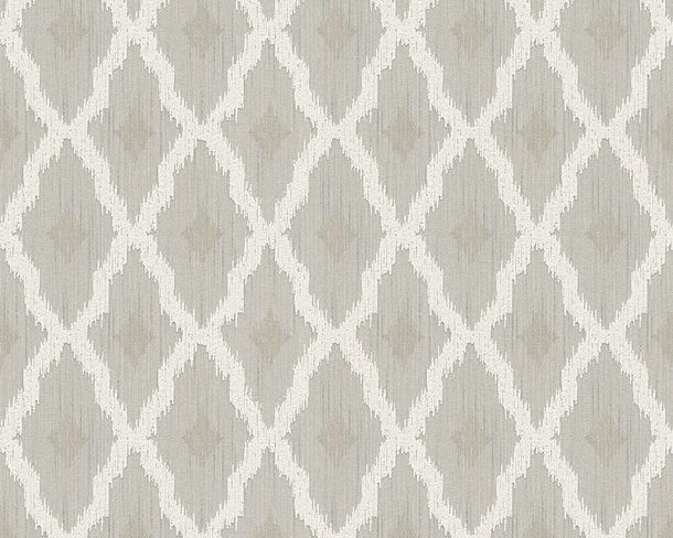 Wallpaper non-woven squared grey white Architects Paper Tessuto 96197-2