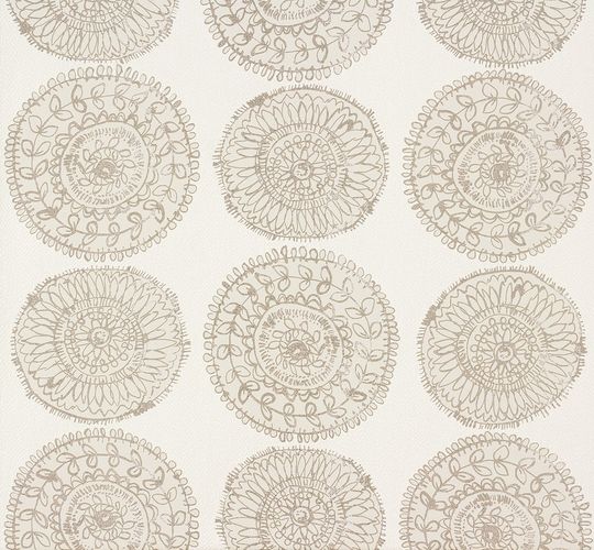 Way at home wallpaper floral white beige 57126