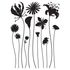 Wandsticker Wandtattoo Floral Blüte Natur schwarz 65x85 cm F 0441 1