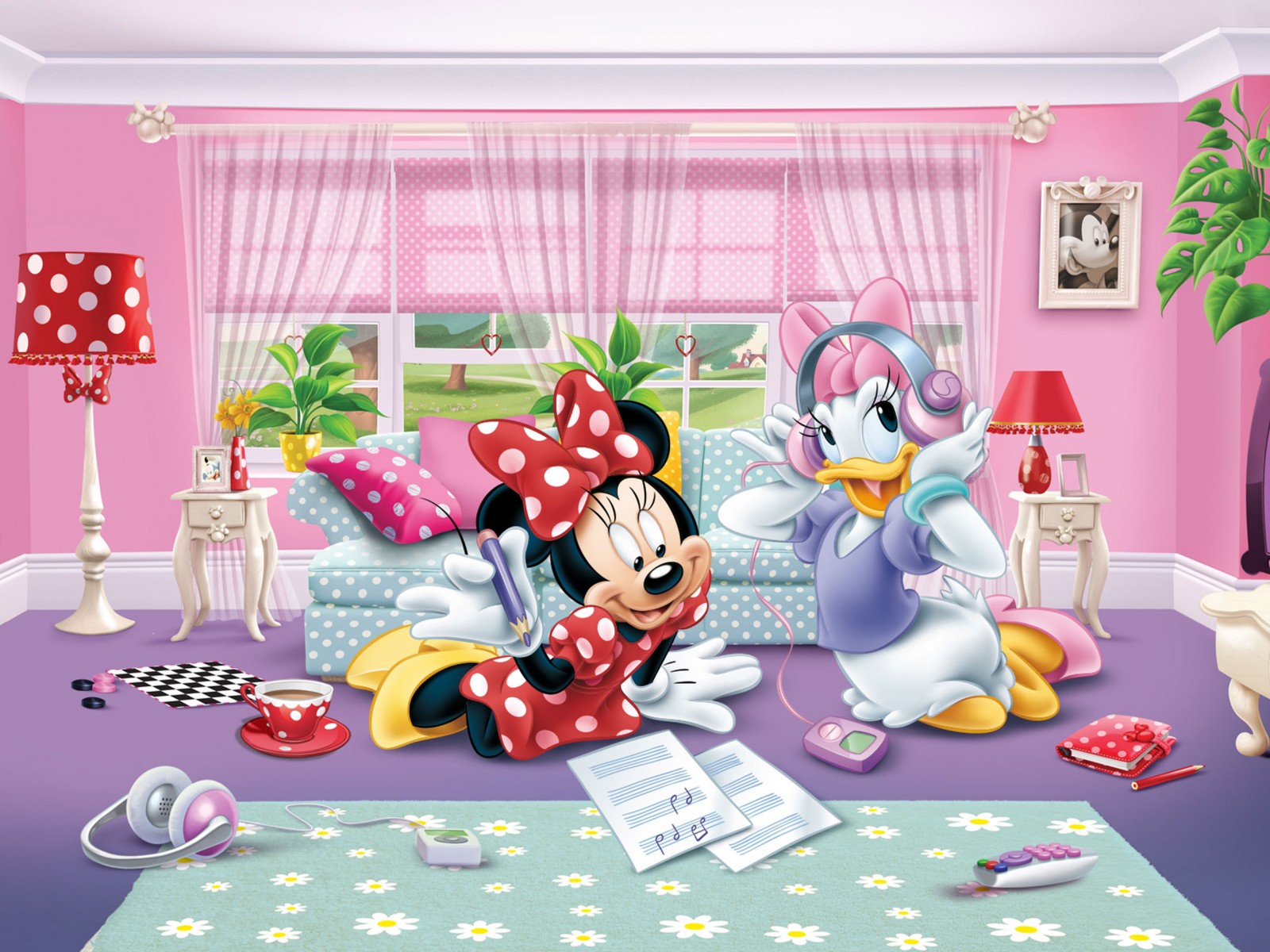 Disney Xl Photo Wallpaper Mural Minnie Mouse Daisy Duck