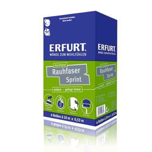 6 Rollen Erfurt Rauhfaser Sprint Tapete 20x0,53m