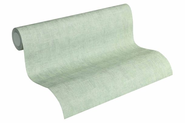 Rollenbild Tapete Vlies Einfarbig meliert mintgrün silber metallic AS Creation Greenery 32261-9 | 322619