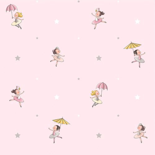 Wallpaper Kids ballet girl rose grey 330075