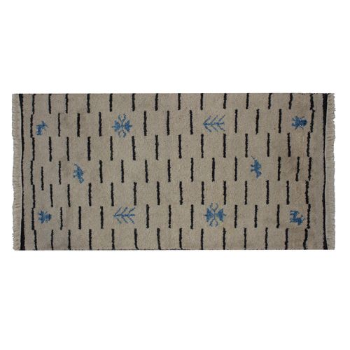 Handgeknuepfter-Teppich-Indo-Gabbeh-140x72-cm-blau