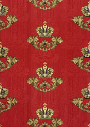 Harald Glööckler wallpaper crown baroque red Metallic 54856