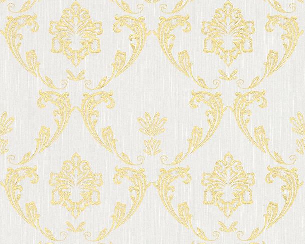 Article picture Wallpaper ornament white gold Metallic Silk 30658-1