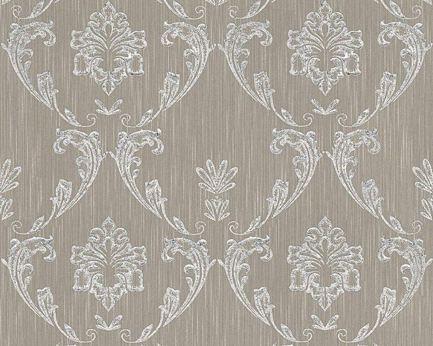 Artikelbild Tapete Textil Ornament taupe silber Metallic Silk 30658-3