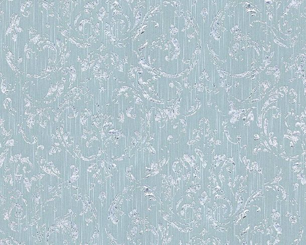 Artikelbild Tapete Textil Ornamente Barock hellblau silber Metallic Silk 30660-5