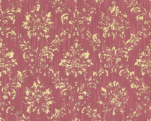 Artikelbild Tapete Textil Barock Vintage hellrot gold Metallic Silk 30662-6