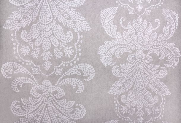 Wallpaper baroque mosaic grey Glitter Fuggerhaus Byzantium 4789-42