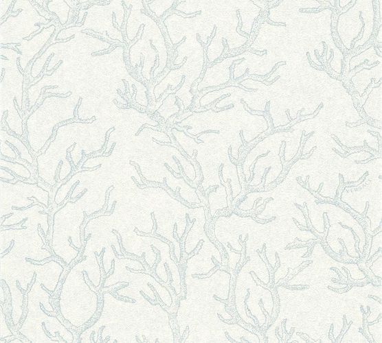 Wallpaper Versace Home corals blue white Metallic Versace 34497-2