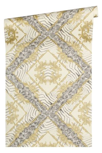 Tapete Vlies Versace Home Ornament Zebra beigegold Metallic 34904-2