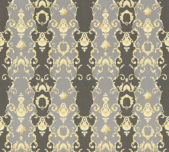 Wallpaper tendril anthracite grey gloss AS Creation 34392-6