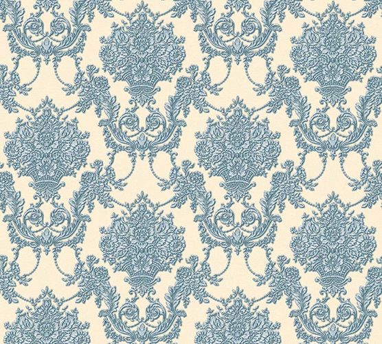 Wallpaper ornament beige blue gloss AS Creation 34492-6