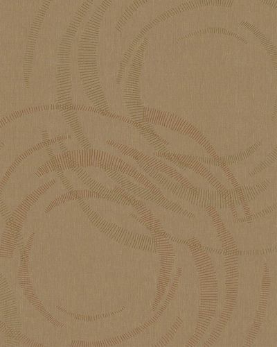 Article picture Wallpaper Marburg Merino graphic circles brown gold gloss 59121