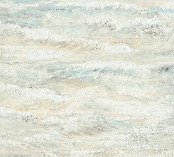 Wallpaper waves ocean white beige livingwalls Côte d'Azur 35409-1