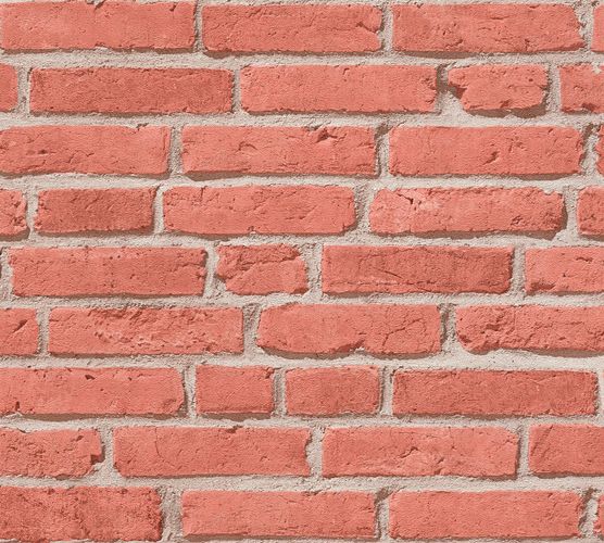 Wallpaper stone clincer bricks red brown 35581-1