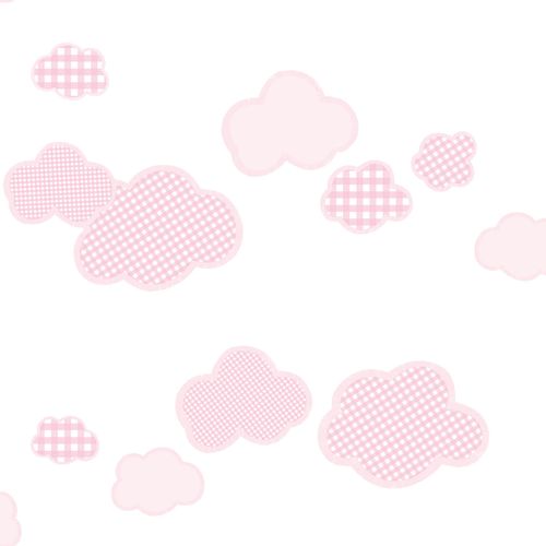 Wallpaper Kids clouds checked rose Rasch Textil Favola 303268