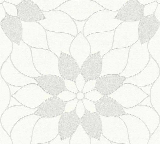 Wallpaper flower design white light grey Neue Bude 2.0 36170-7