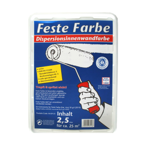 Wilckens Feste Farbe Wandfarbe Dispersionsfarbe Innen weiß 2,5 L