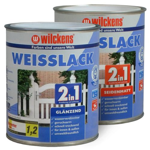 2in1 Weißlack Wilckens Grundierung glänzend seidenmatt 0,75 L