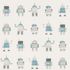 Product picture Wallpaper child Robots turquois grey Rasch Textil 138938 1