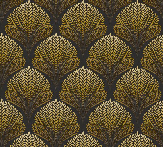 Product picture Non-Woven Wallpaper leaf retro black gold Palila AS Creation 36310-6
