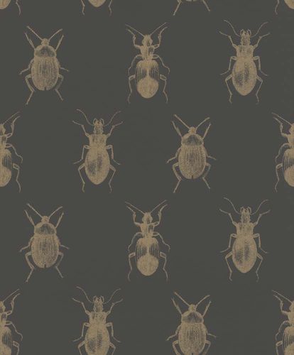 Artikelbild Tapete Insekten schwarz gold Metallic Rasch Textil 289519