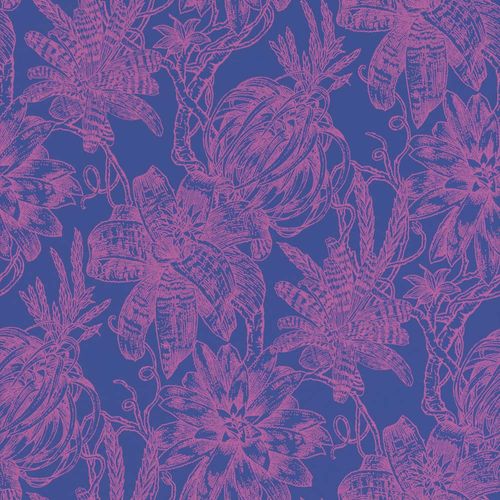 Wallpaper Bloom Floral Blue Pink Rasch Textil 2670