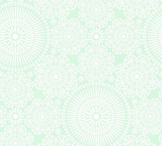Productview Non-Woven Wallpaper Mandala Floral green white livingwalls 36295-4