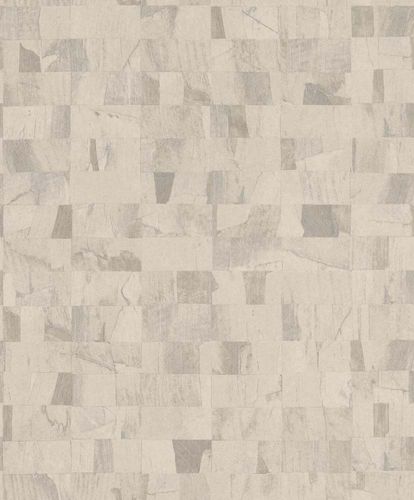 Artikelabbildung Tapete Vlies Stein creme grau Metallic Rasch Textil Abaca 229362