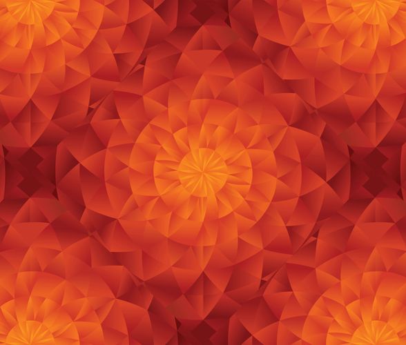 Digital Print Wall Mural Premium Kaleidoscope 3D orange