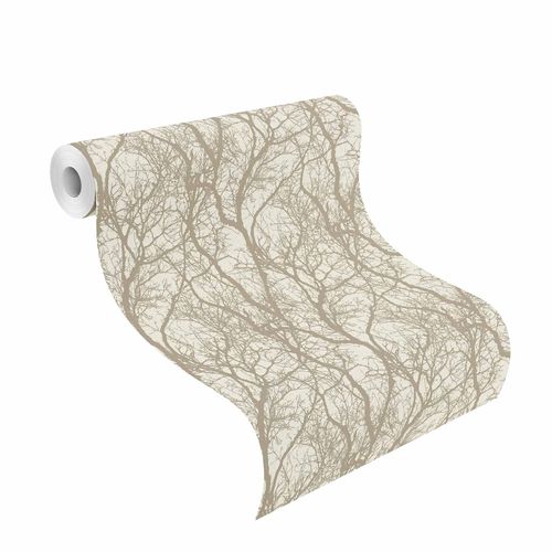 Detail picture  Non-woven wallpaper tapetenwechsel tree branch cream white 633245