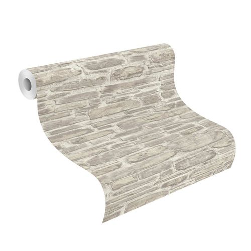 Artikelbild Tapete Vlies tapetenwechsel 3D Steinmauer beige creme 863413