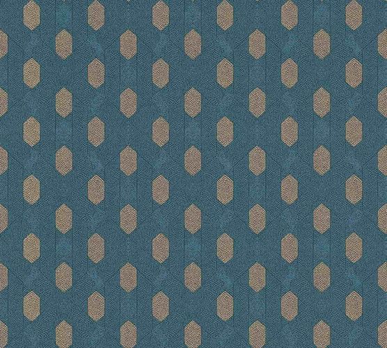 Non-Woven Wallpaper Graphic Rhombus blue brown 36973-4