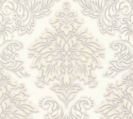 Non-Woven Wallpaper Baroque cream grey Glitter 36898-2