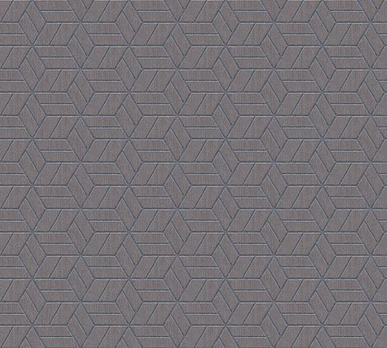 Non-Woven Wallpaper Graphic Cubes grey brown Glitter