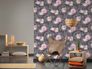 Non-Woven Wallpaper Flowers anthracite pink 36921-2 3