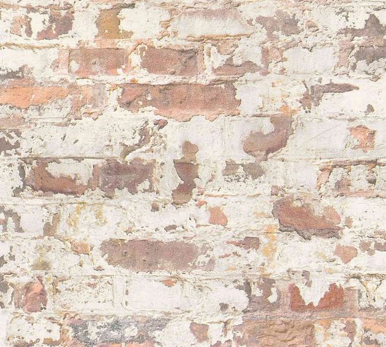 Non-Woven Wallpaper Stone Vintage cream orange 36929-1