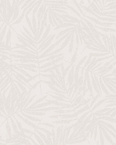 Non-Woven Wallpaper Leaves Cream White Metallic 31315