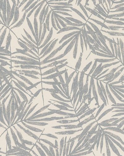 Wallpaper leaves cream silver metallic 31320