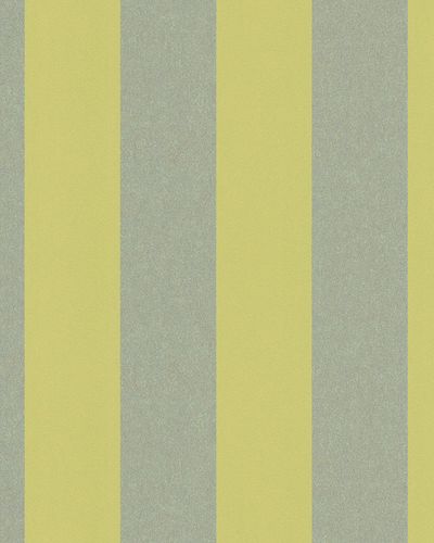 Wallpaper non-woven stripes green-yellow silver metallic 31324