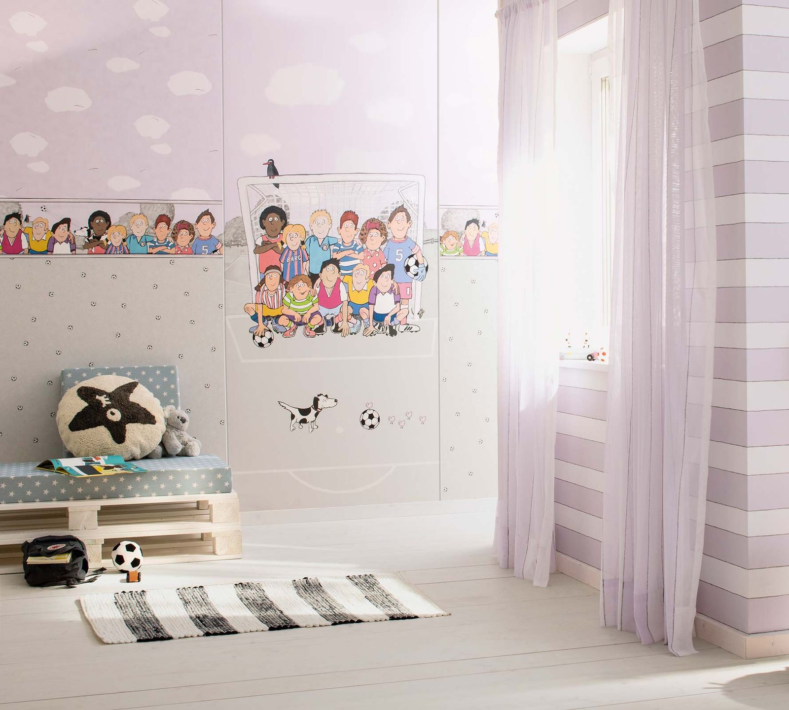 Kids Wallpaper Wide Stripes Pink White Jonas Koetz 31103