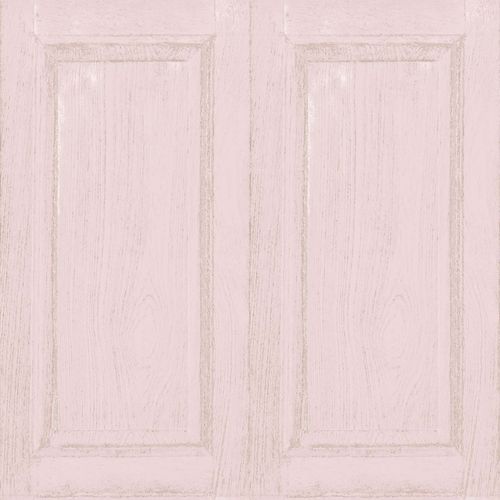 Tapete Kinder Holzkassetten rosa beige 005408