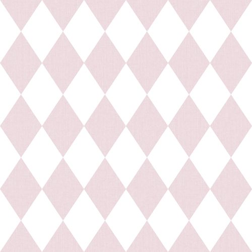 Kids Wallpaper diamonds white pink Babylandia 005428