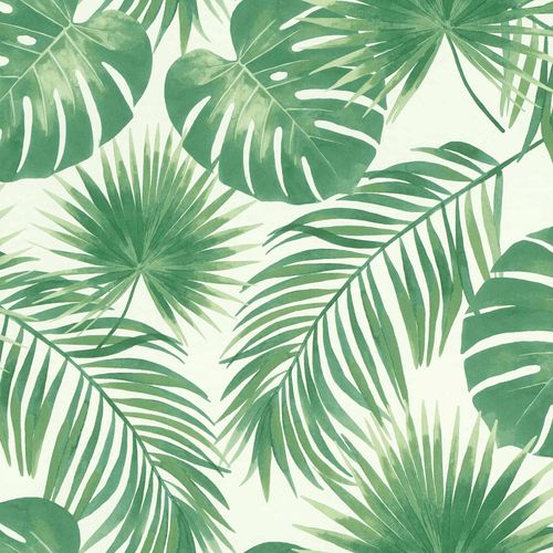 Non-Woven Wallpaper Jungle white green 039013