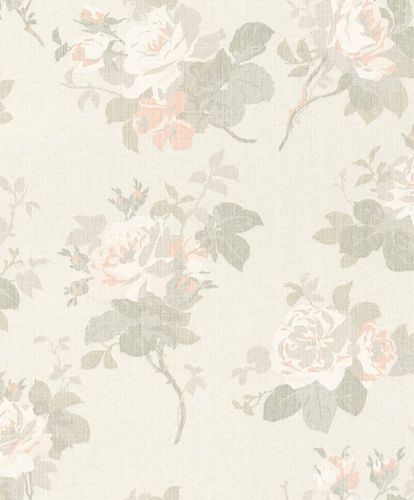 Article picture Textile Wallpaper Rose Branch grey beige Gloss 086125