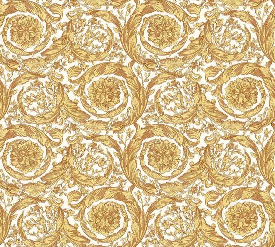 Wallpaper VERSACE Home Ornament white yellow gloss